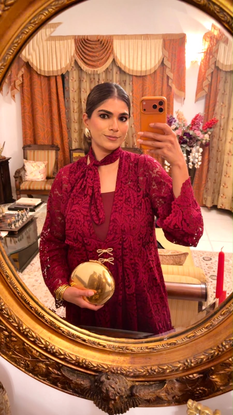 Crimson Bow Kaftaan Dress