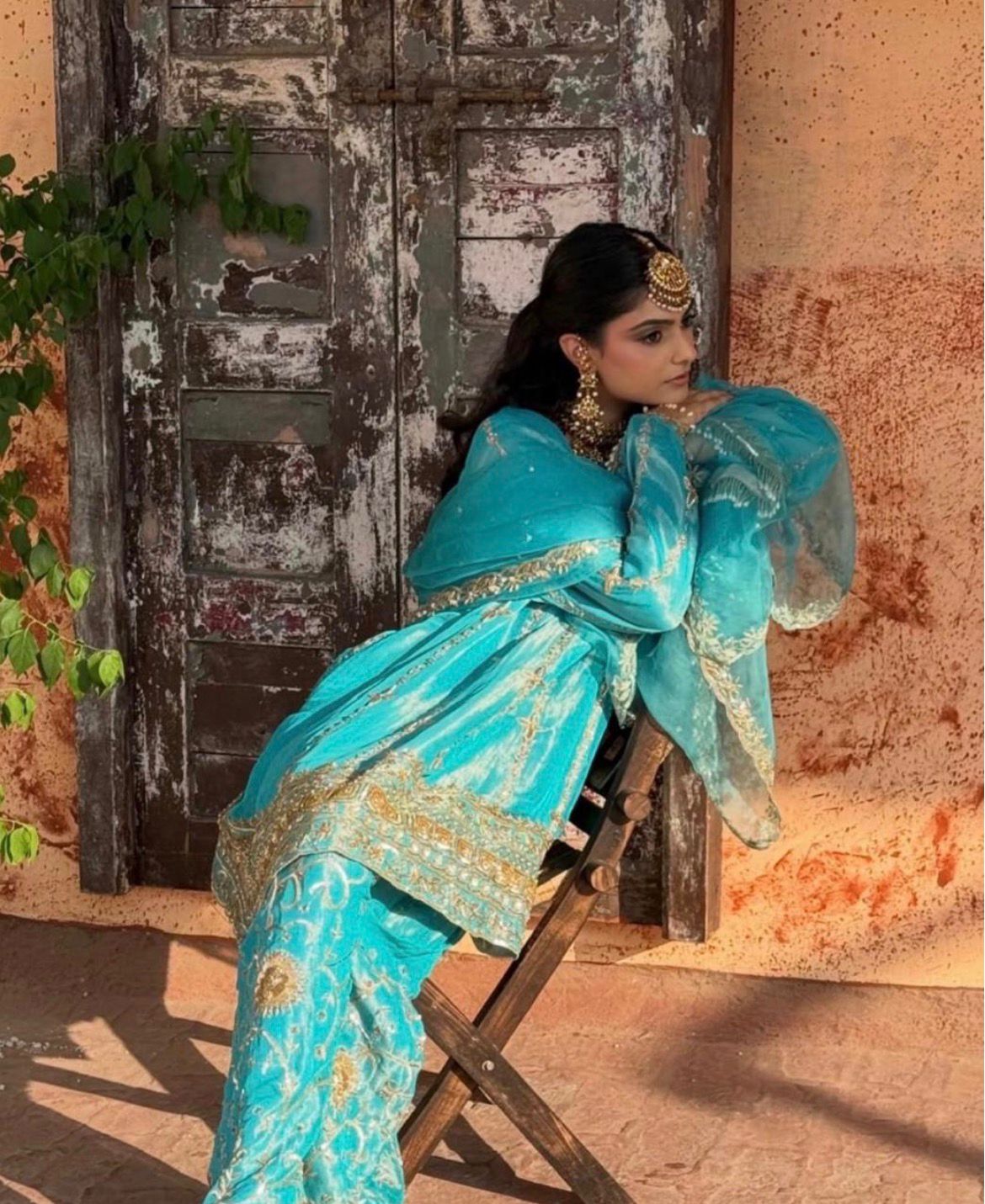 Pure Silk Tissue Kalidar Punjabi Suit