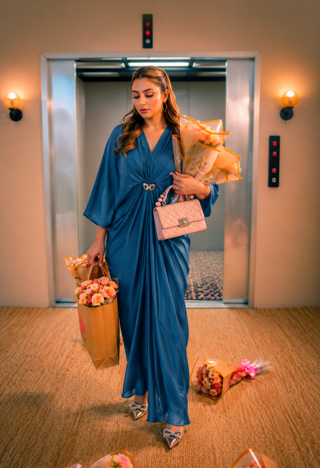 Sapphire Drape Kaftan