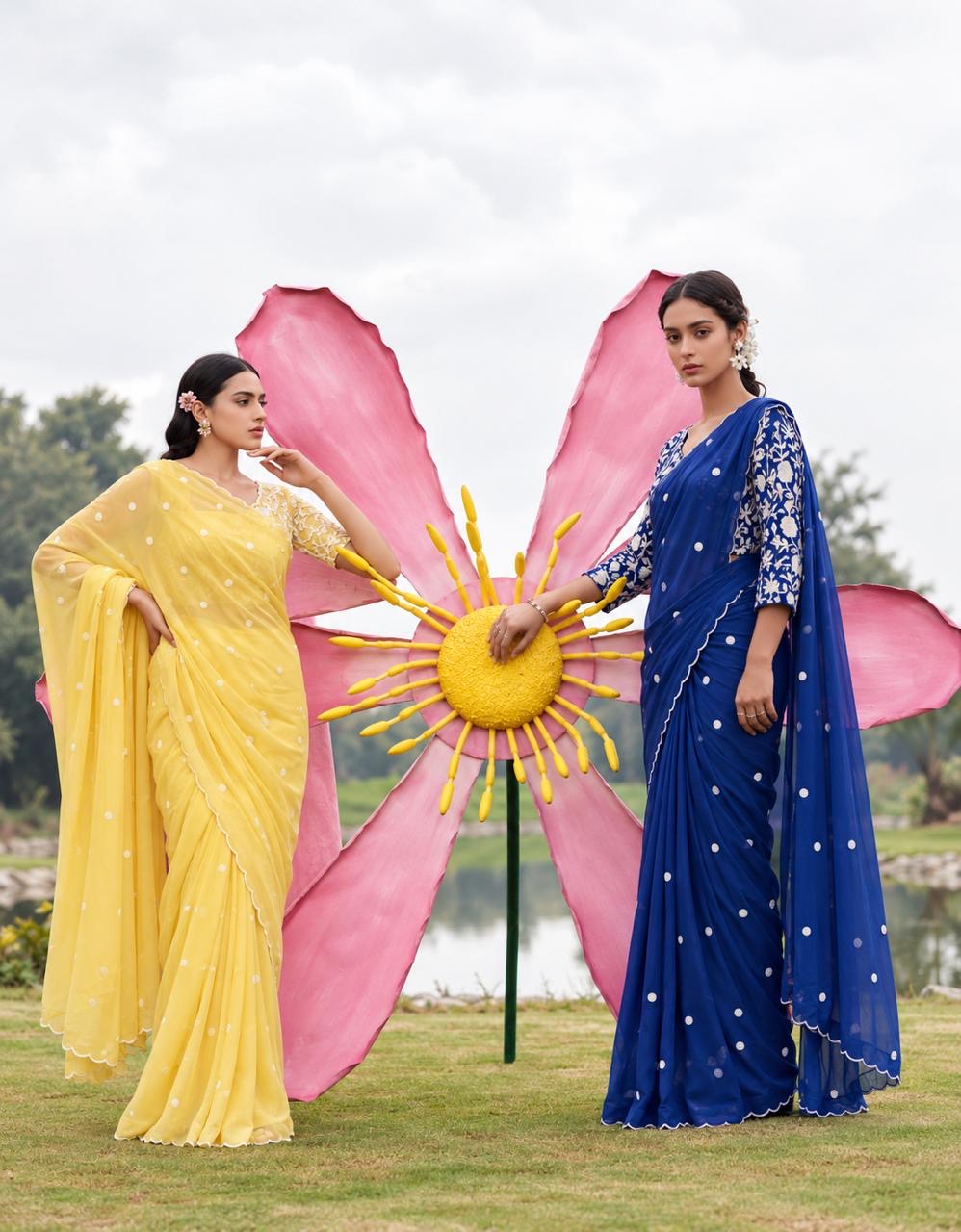 Sequin Embroidered Georgette Saree