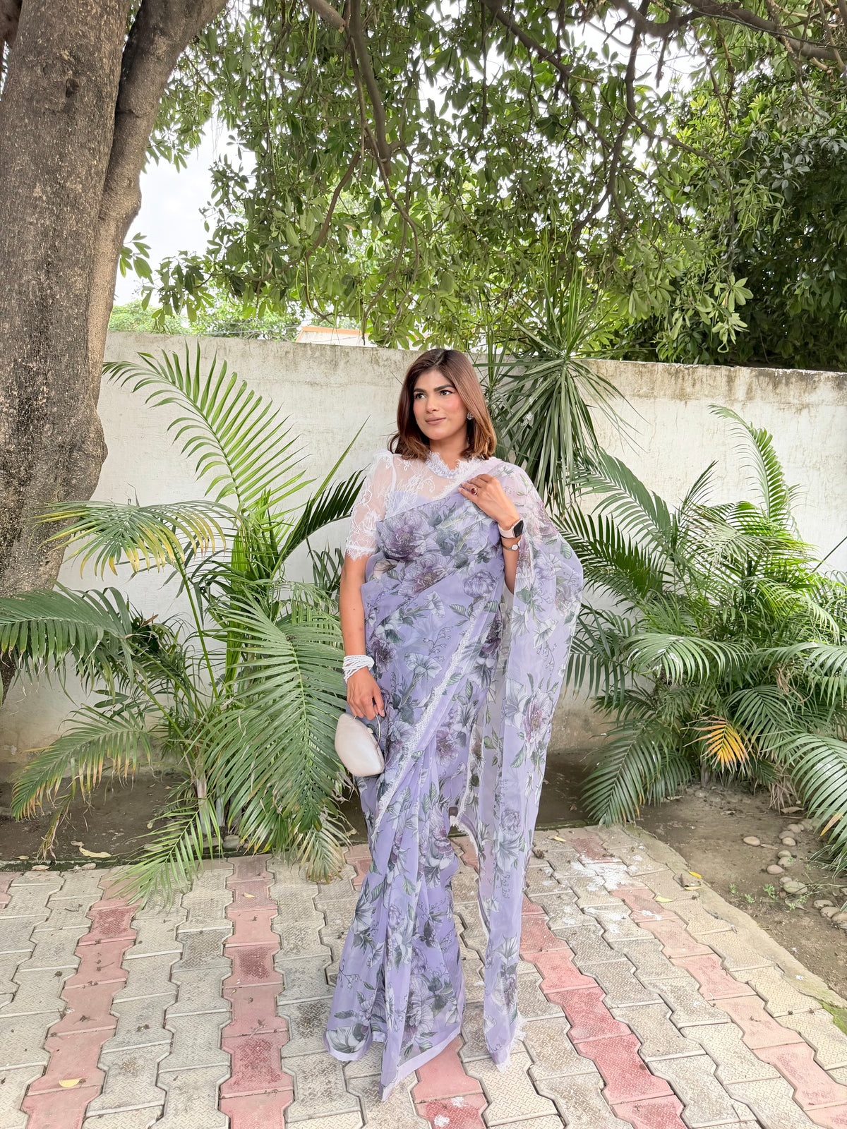 Lavender Gul Saree