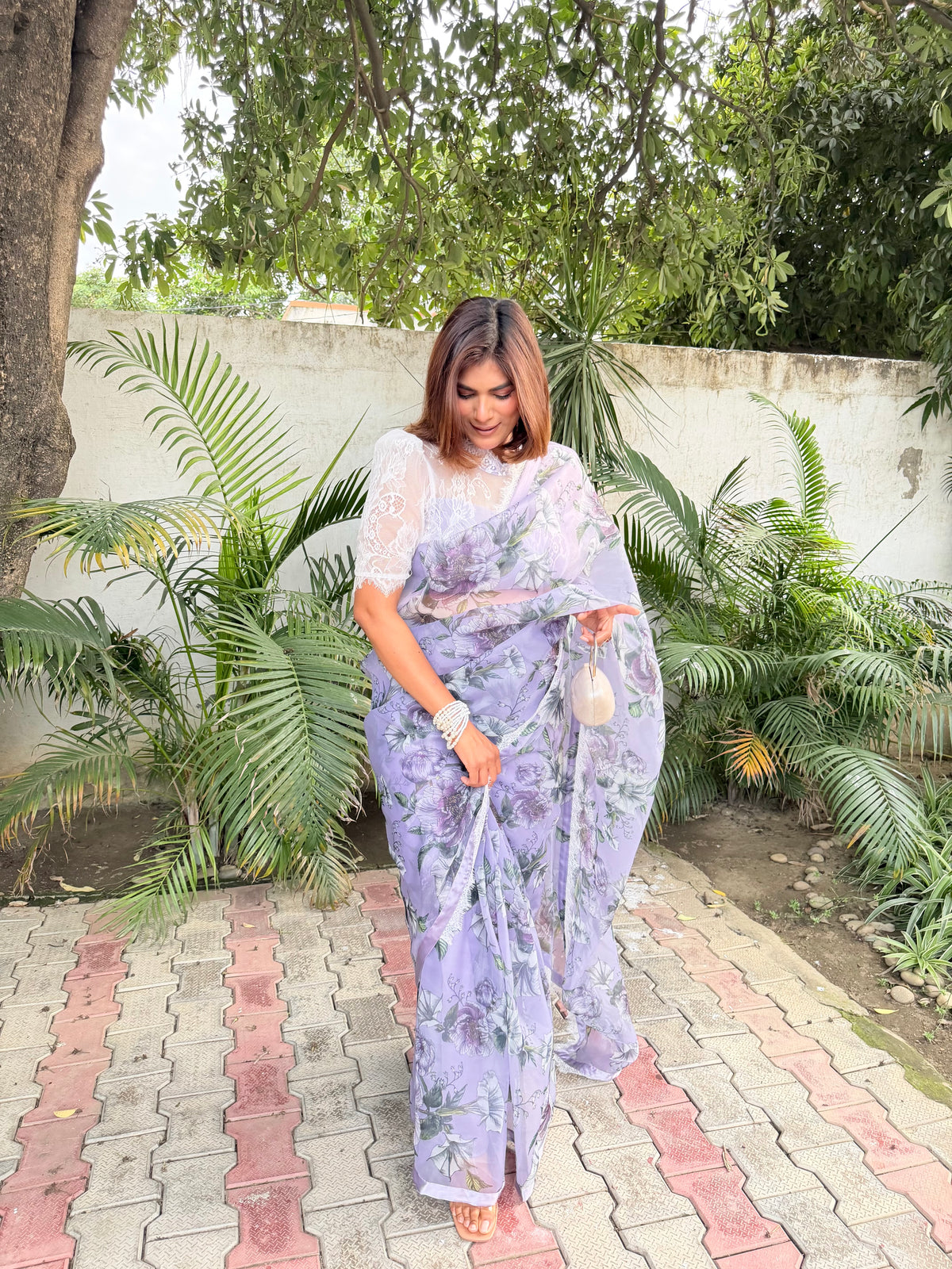 Lavender Gul Saree