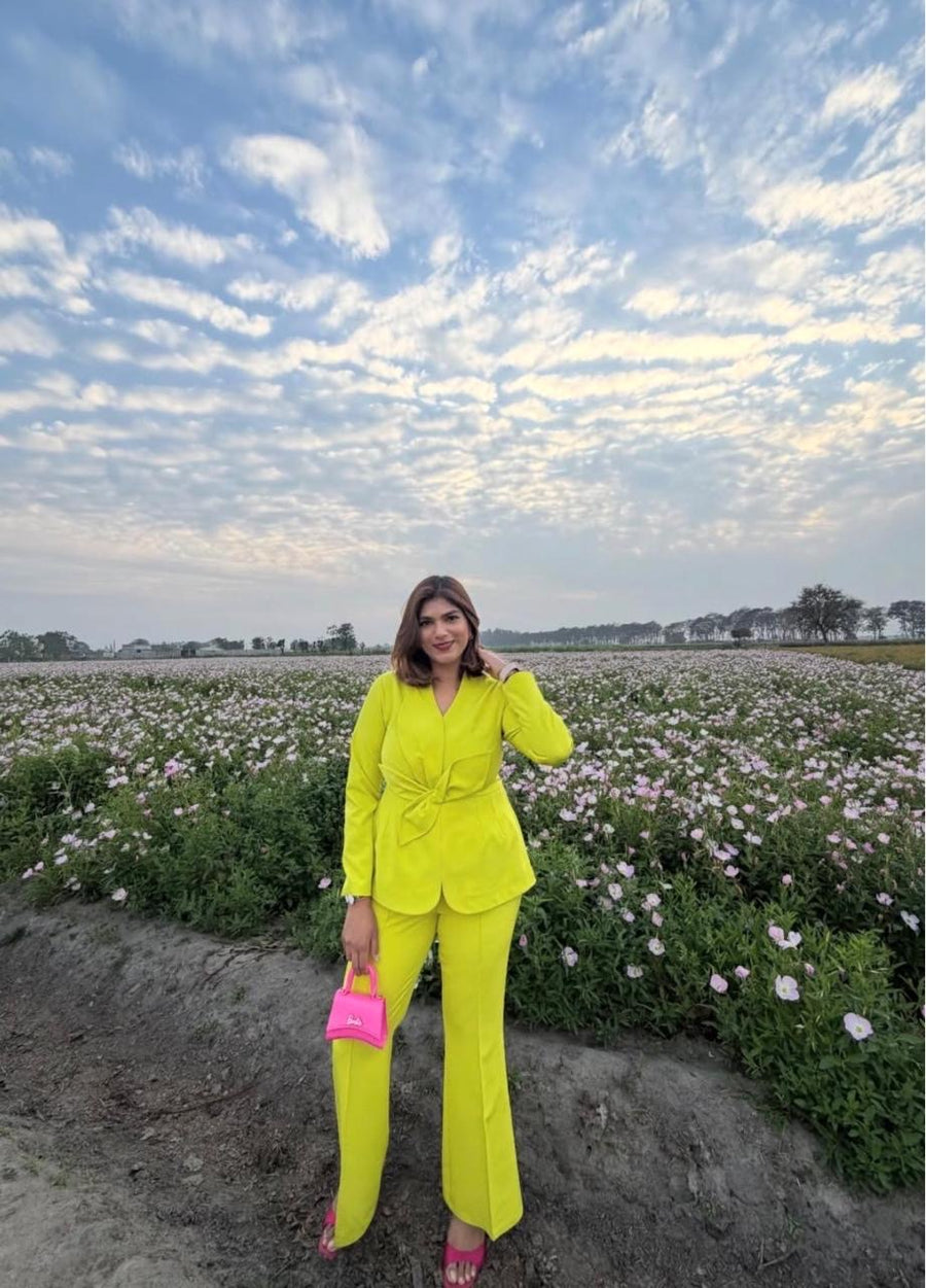 Neon Appliqué Flower Co-ord Set