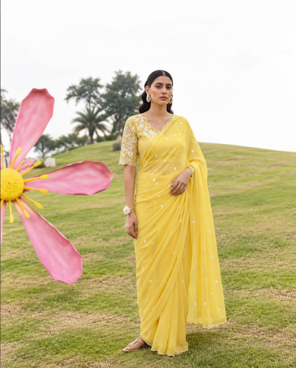 Sequin Embroidered Georgette Saree