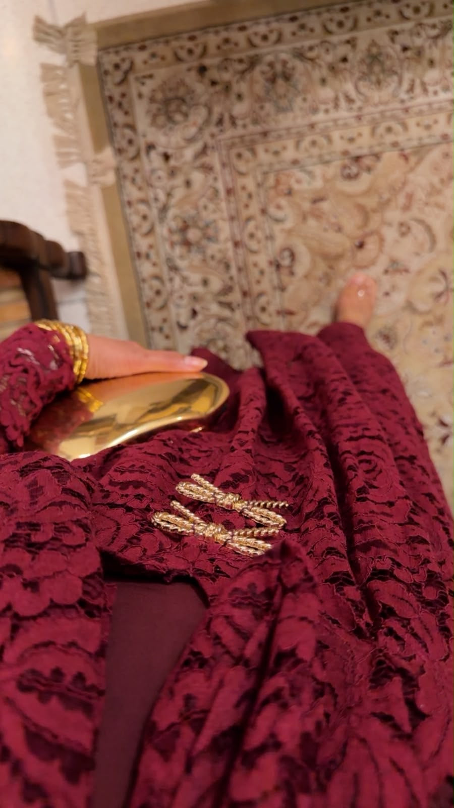 Crimson Bow Kaftaan Dress