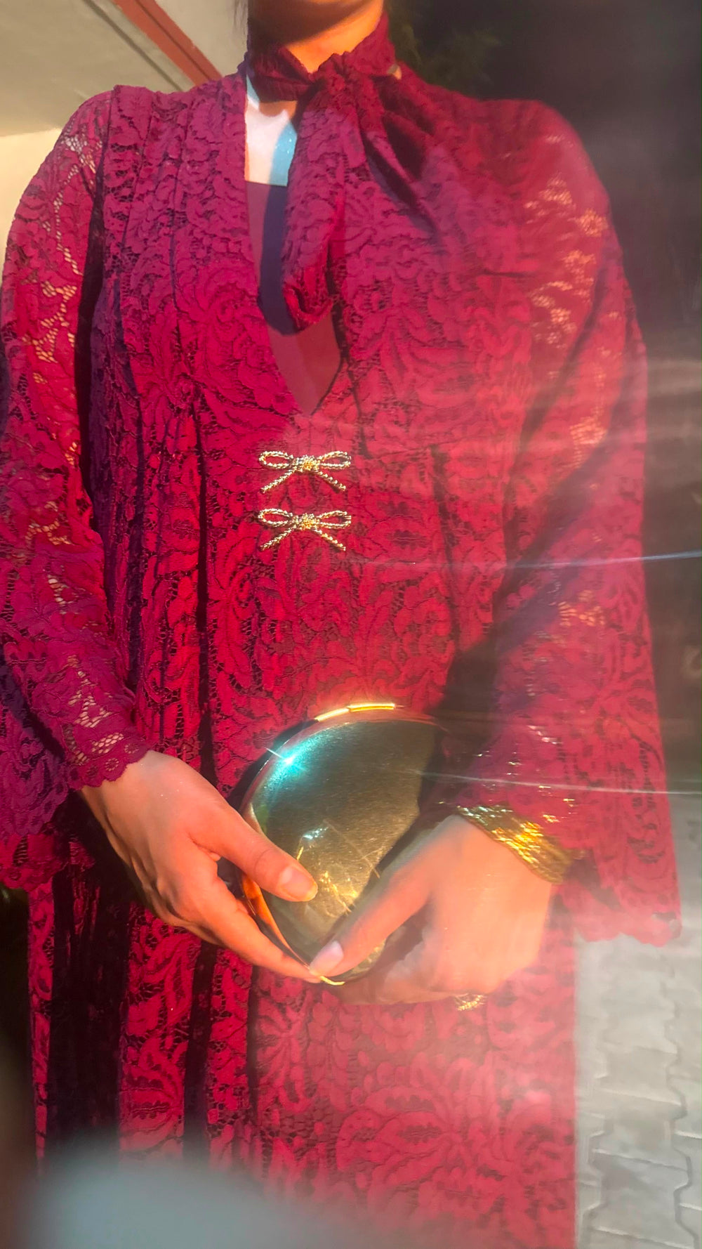 Crimson Bow Kaftaan Dress