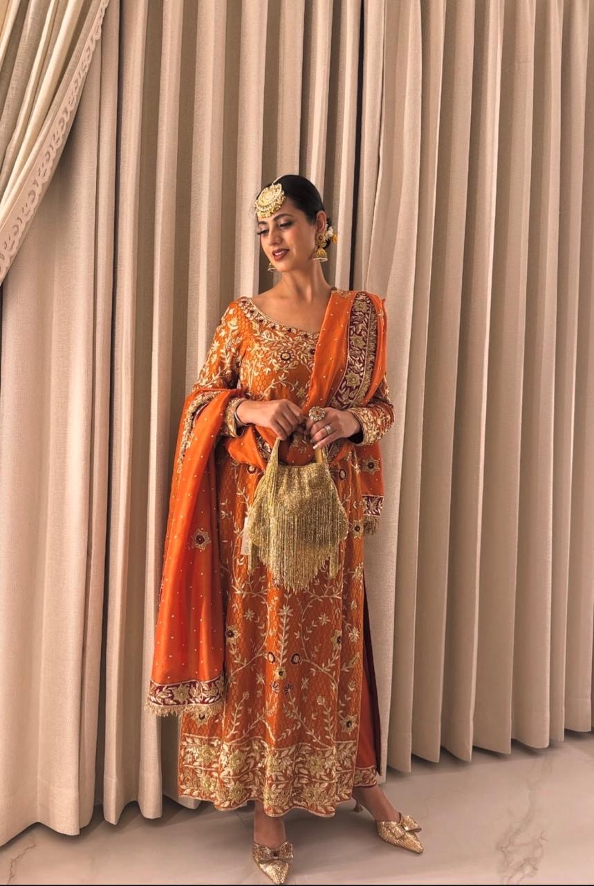 Royal Brocade Silk Hand-Embroidered Suit Set