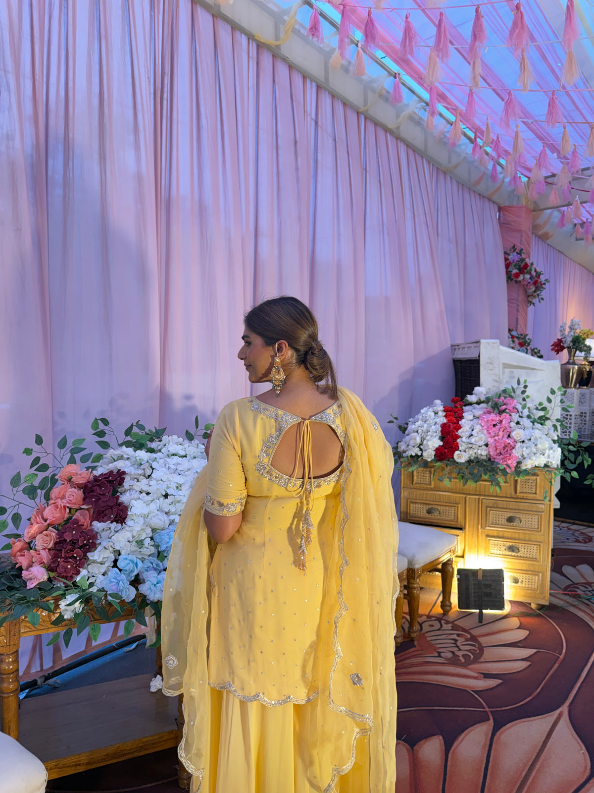Handwork Yellow Suit Set