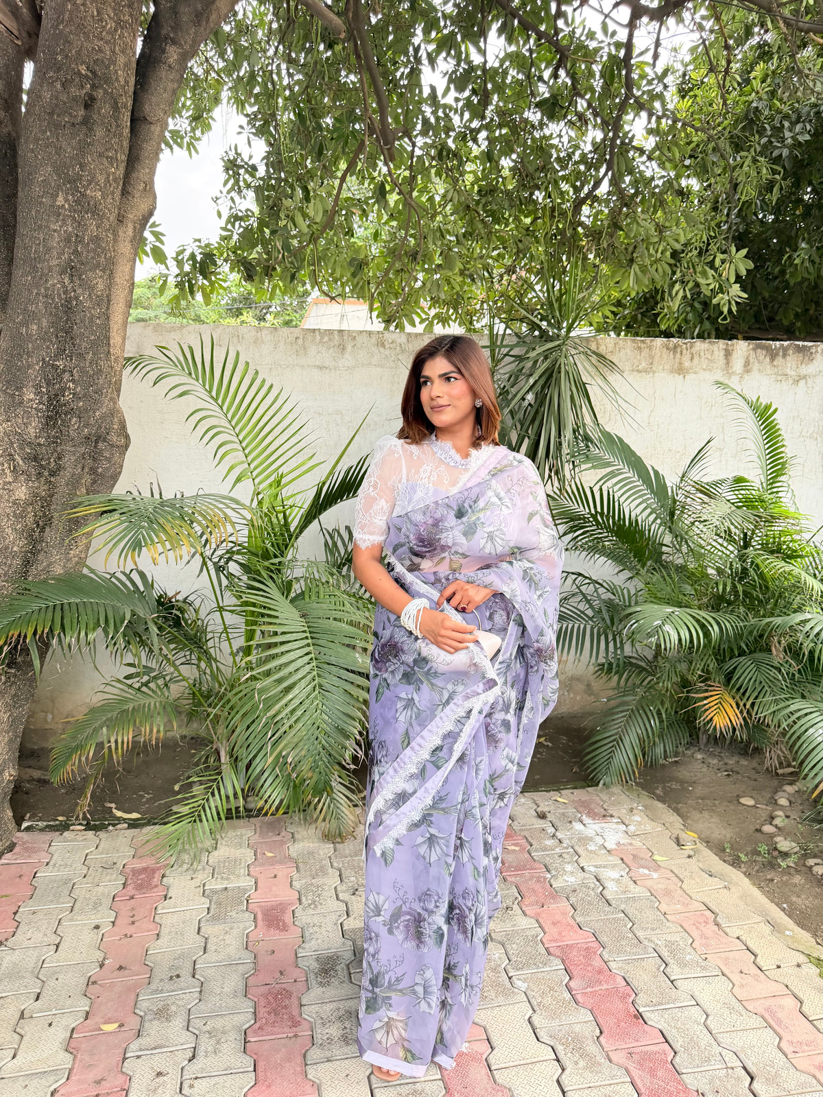 Lavender Gul Saree