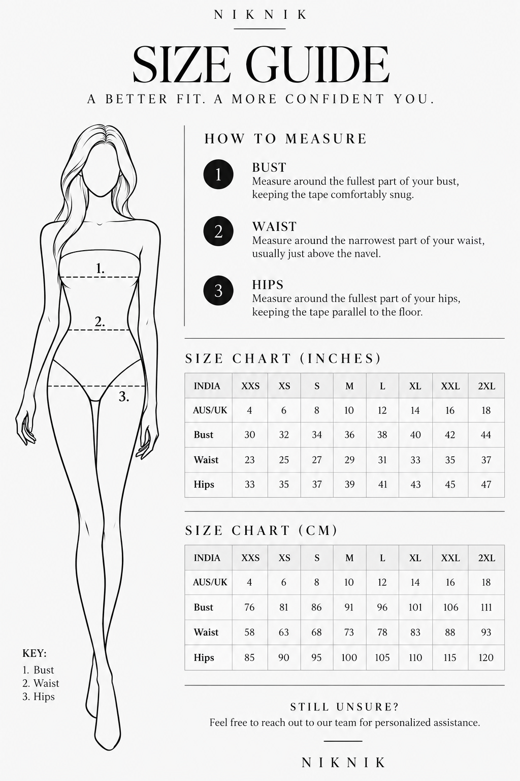 Product size guide